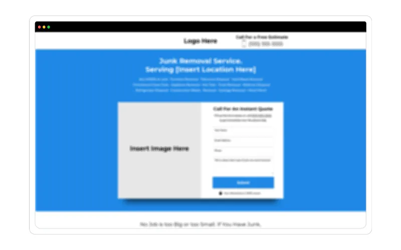 Junk Removal Landing Page Template