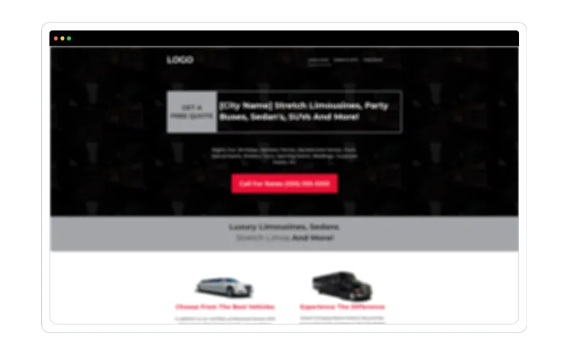Limo-Party Bus Landing Page Template