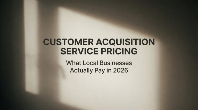 Customer Acquisition Service Pricing: What Local Businesses Actually Pay in 2026