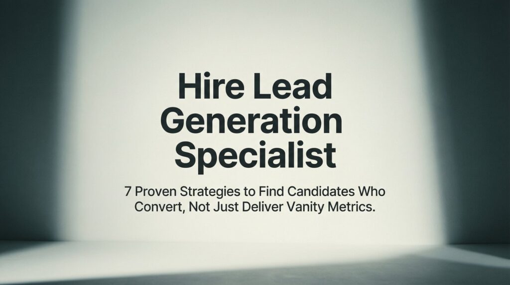 7 Proven Strategies to Hire a Lead Generation Specialist Who Actually Delivers Results