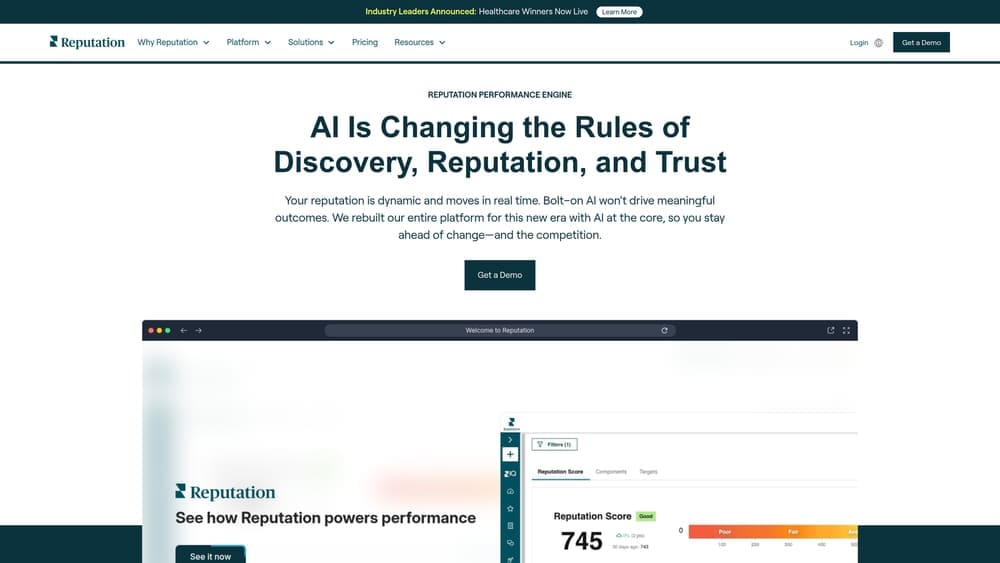 Screenshot of Reputation.com website
