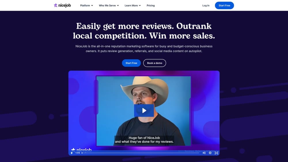 Screenshot of NiceJob website