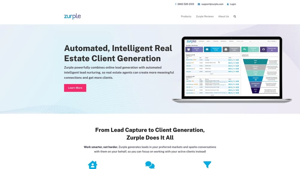 Screenshot of Zurple website