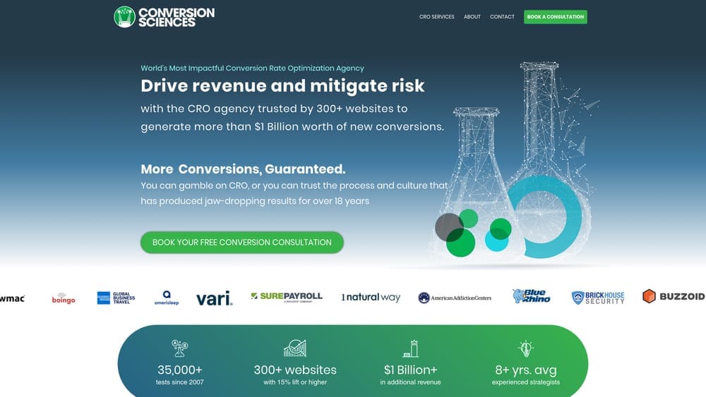 Screenshot of Conversion Sciences website