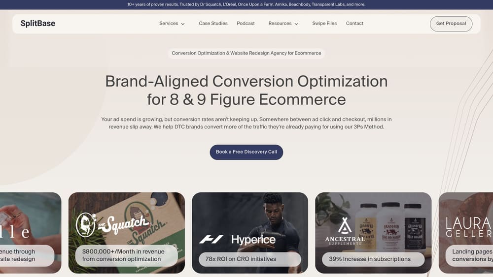 Screenshot of SplitBase website