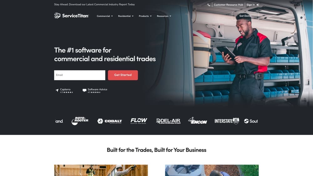 Screenshot of ServiceTitan Marketing Pro website