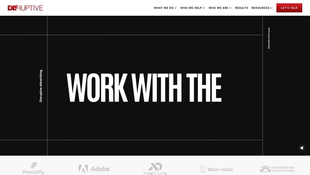 Screenshot of Disruptive Advertising website