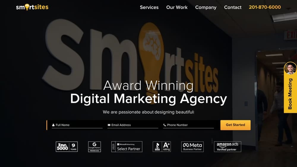 Screenshot of SmartSites website