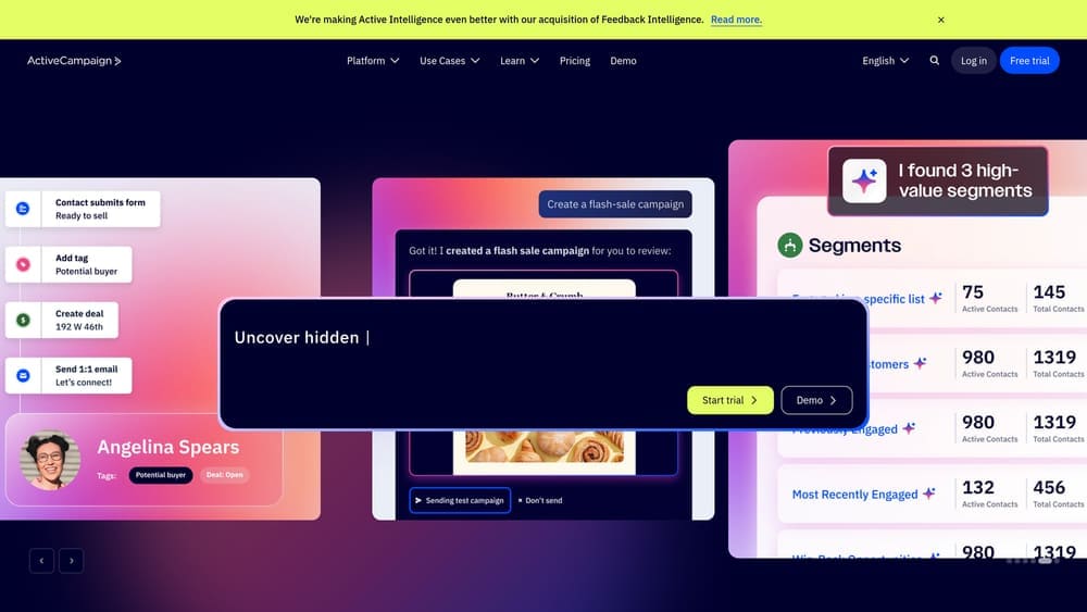 Screenshot of ActiveCampaign website