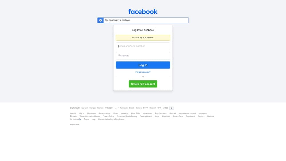 Screenshot of Meta Ads (Facebook & Instagram) website