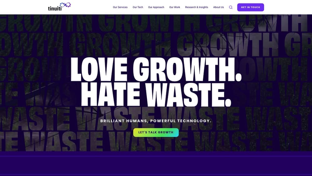 Screenshot of Tinuiti website