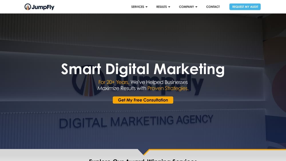 Screenshot of JumpFly website