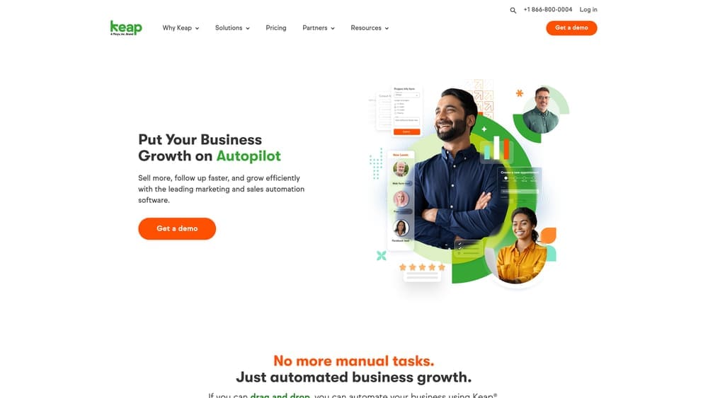 Screenshot of Keap website