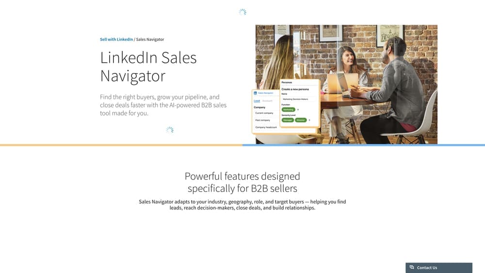 Screenshot of LinkedIn Sales Navigator website