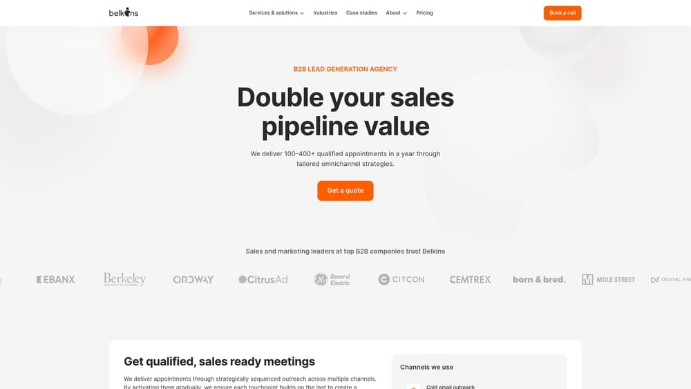 Screenshot of Belkins website