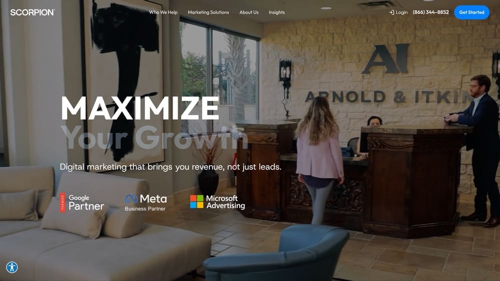 Screenshot of Scorpion website