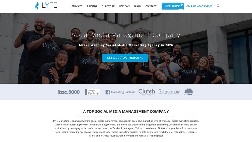 Screenshot of Lyfe Marketing website