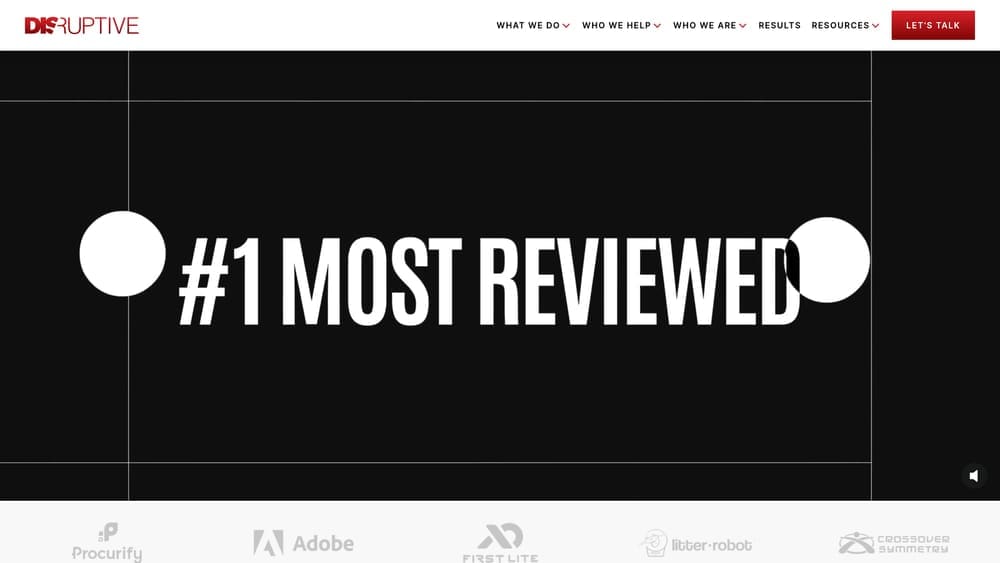 Screenshot of Disruptive Advertising website