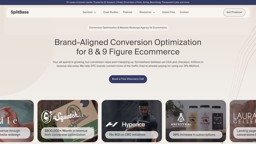 Screenshot of SplitBase website