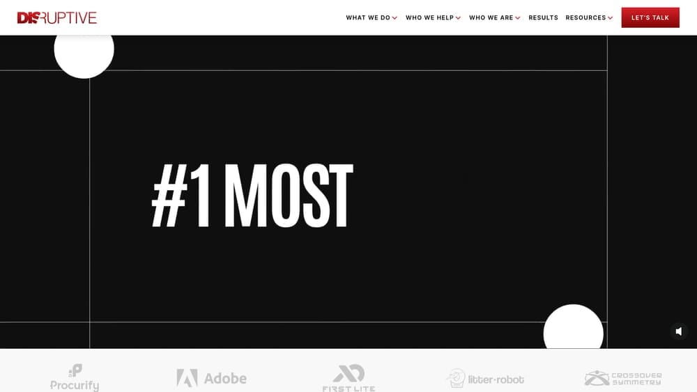 Screenshot of Disruptive Advertising website