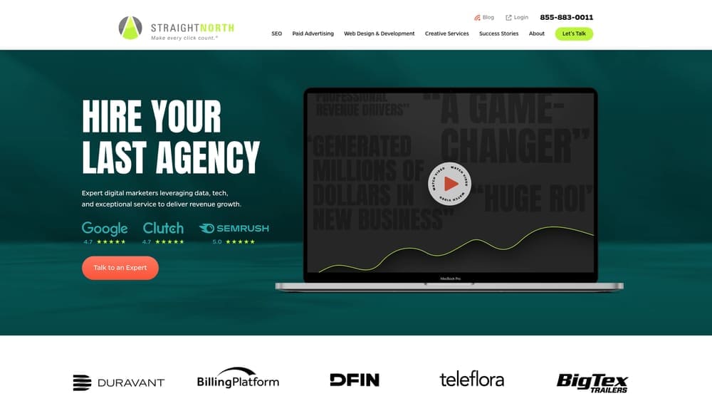 Screenshot of Straight North website