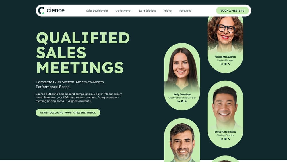 Screenshot of CIENCE Technologies website