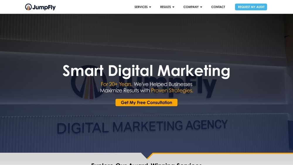 Screenshot of JumpFly website