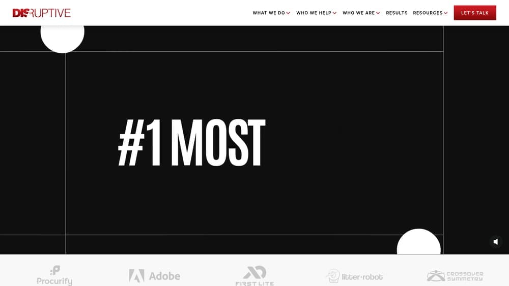 Screenshot of Disruptive Advertising website