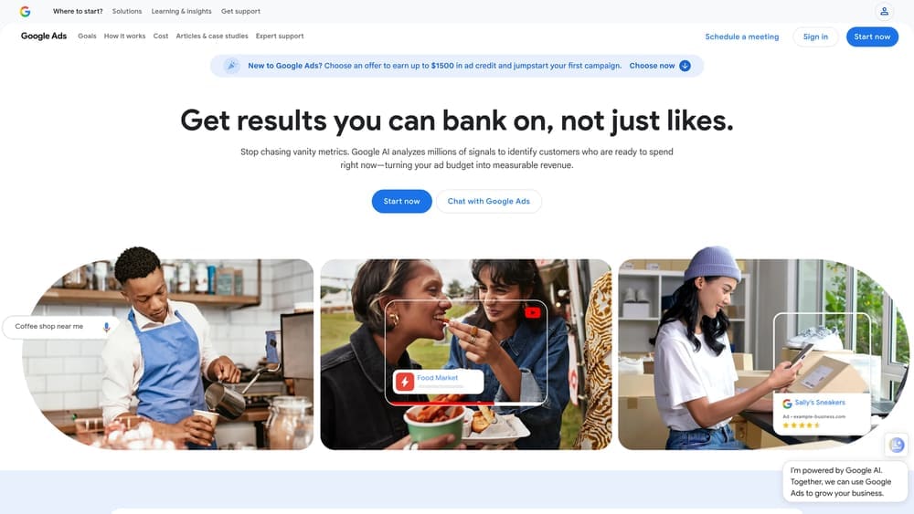 Screenshot of Google Ads website