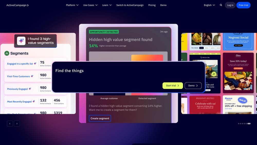 Screenshot of ActiveCampaign website