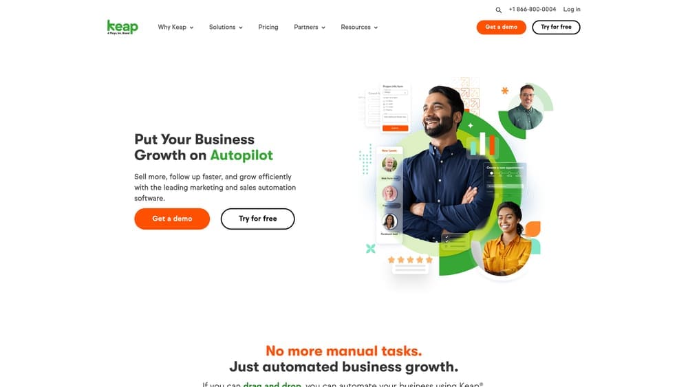 Screenshot of Keap website