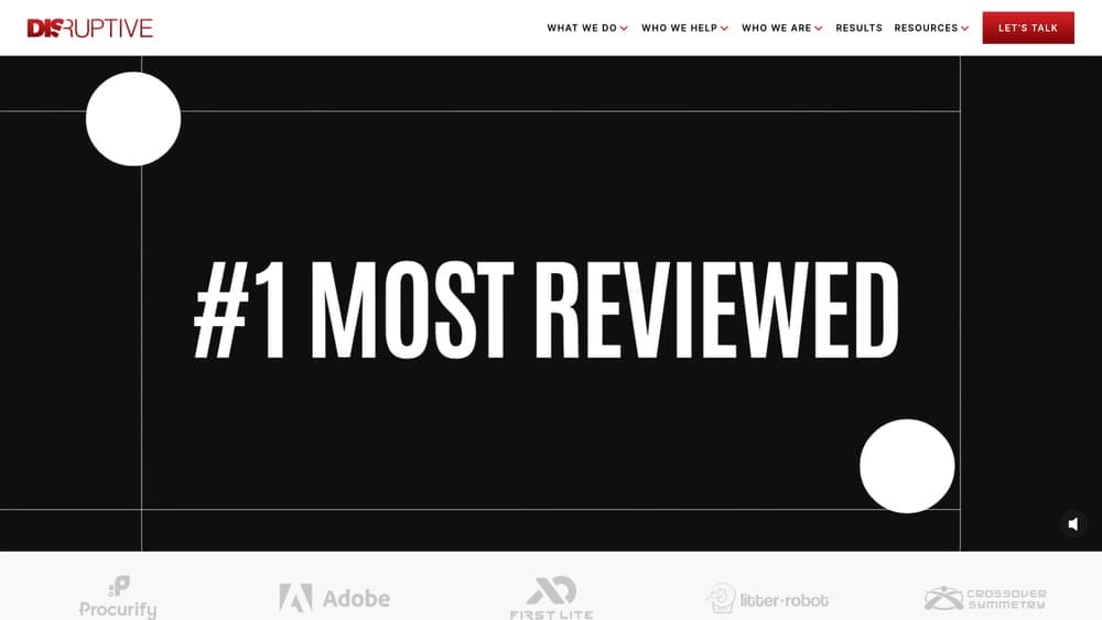 Screenshot of Disruptive Advertising website