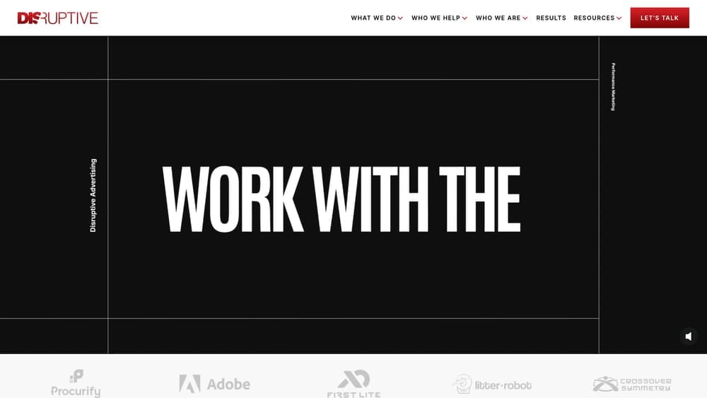 Screenshot of Disruptive Advertising website