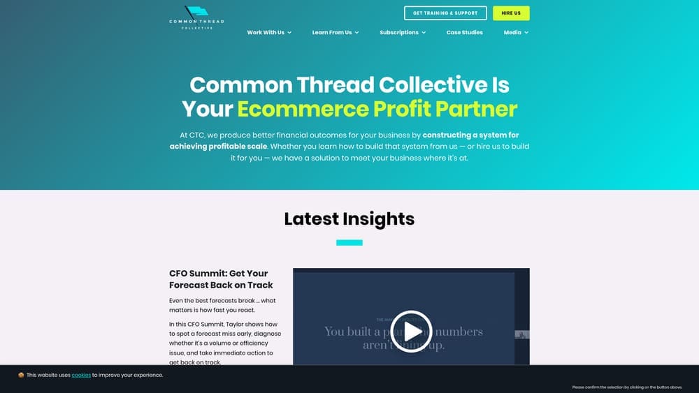 Screenshot of Common Thread Collective website