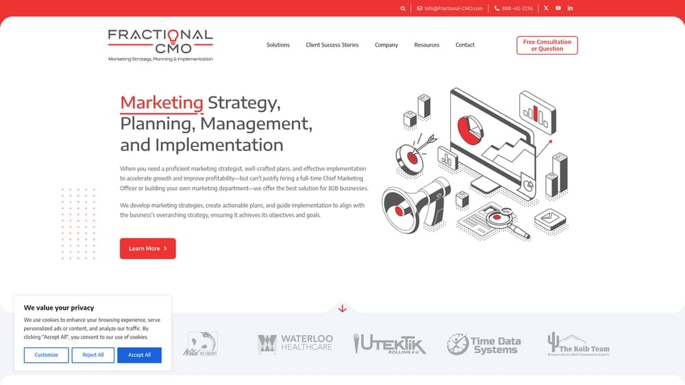 Screenshot of Fractional CMO & Marketing website