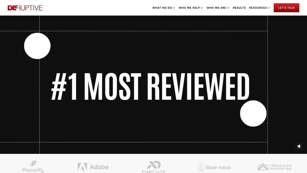 Screenshot of Disruptive Advertising website