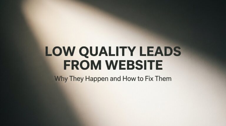 Low Quality Leads From Website: Why They Happen and How to Fix Them