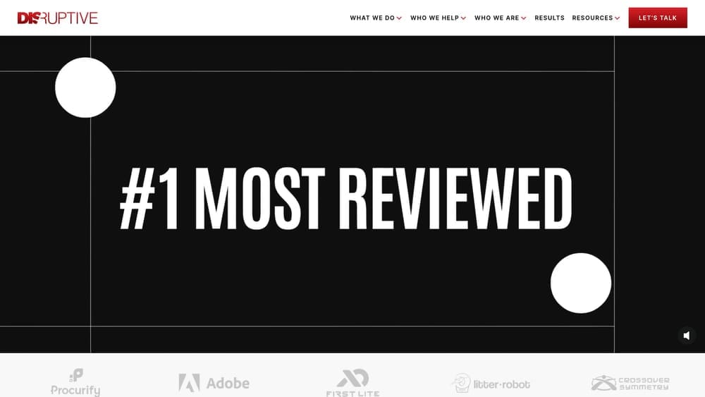 Screenshot of Disruptive Advertising website