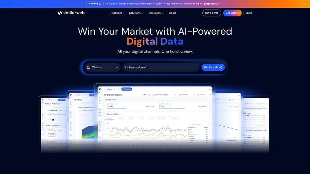Screenshot of SimilarWeb website