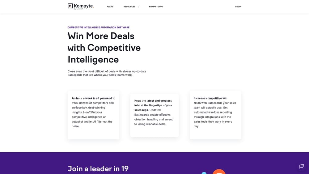 Screenshot of Kompyte website