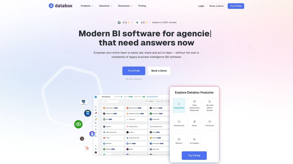 Screenshot of Databox website