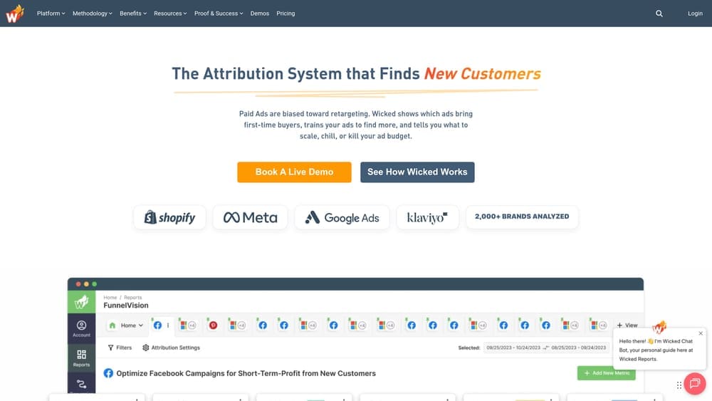 Screenshot of Wicked Reports website