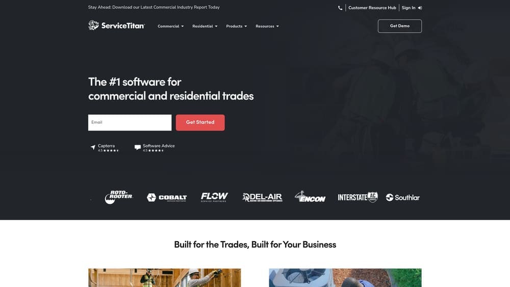 Screenshot of ServiceTitan website