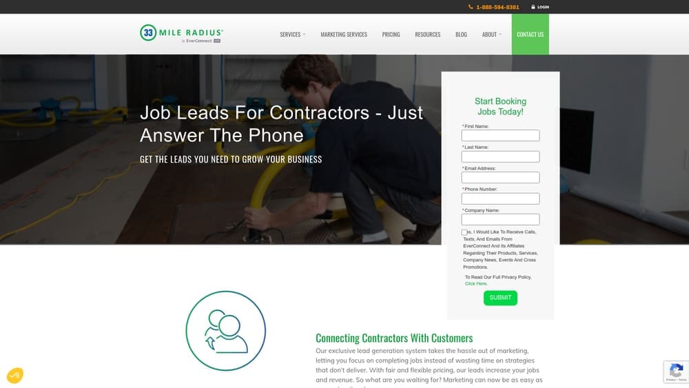 Screenshot of 33 Mile Radius website