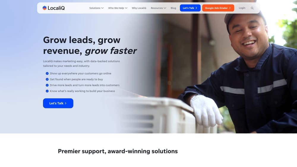 Screenshot of LocaliQ website