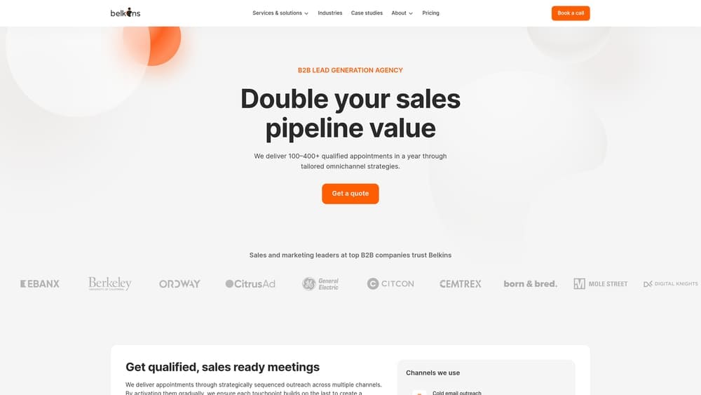 Screenshot of Belkins website