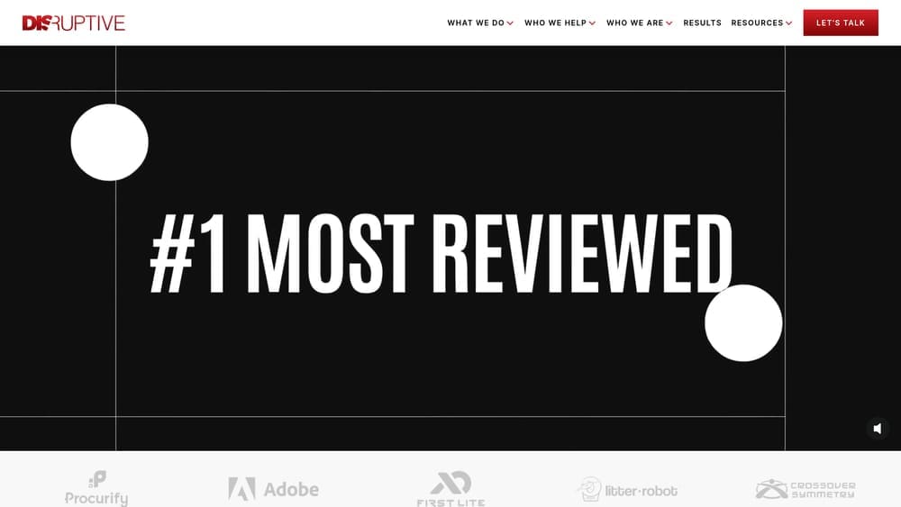 Screenshot of Disruptive Advertising website