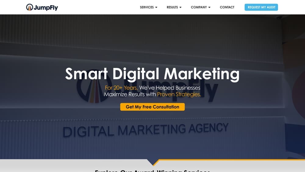 Screenshot of JumpFly website