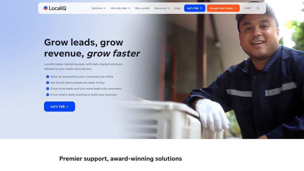 Screenshot of LocaliQ website