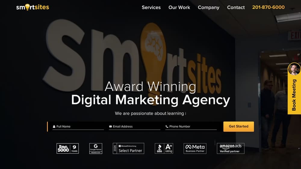 Screenshot of SmartSites website